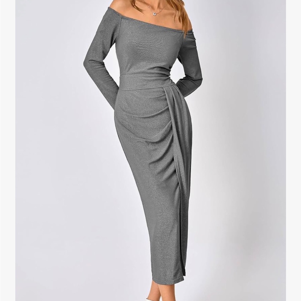 Elegant Silver Glitter Dress